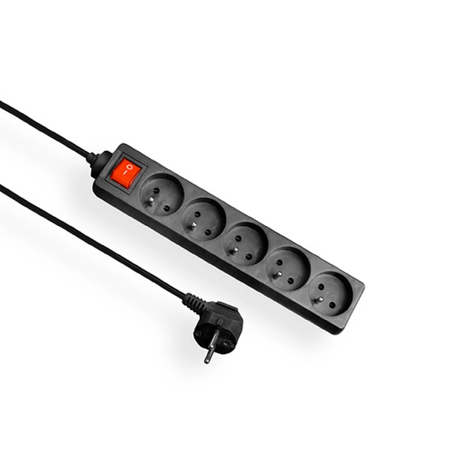 Elgotech Economic power strip 5 zásuvky 1.5 m černá (EPS-501,5W6-2)