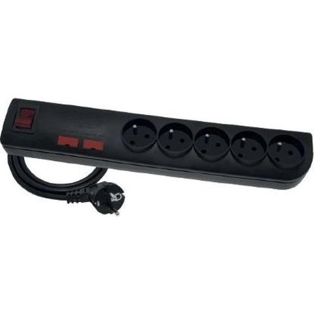 Elgotech power strip PSF2 surge protection 5 sockets 3 m black (PSF2-503-2)