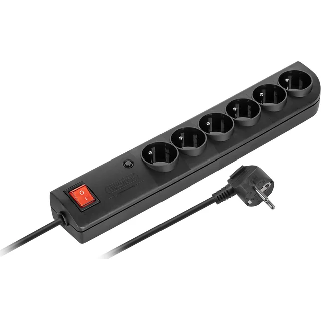 Elgotech power strip PSF4 6 sockets 1.5 m black (PSF4-601-2)