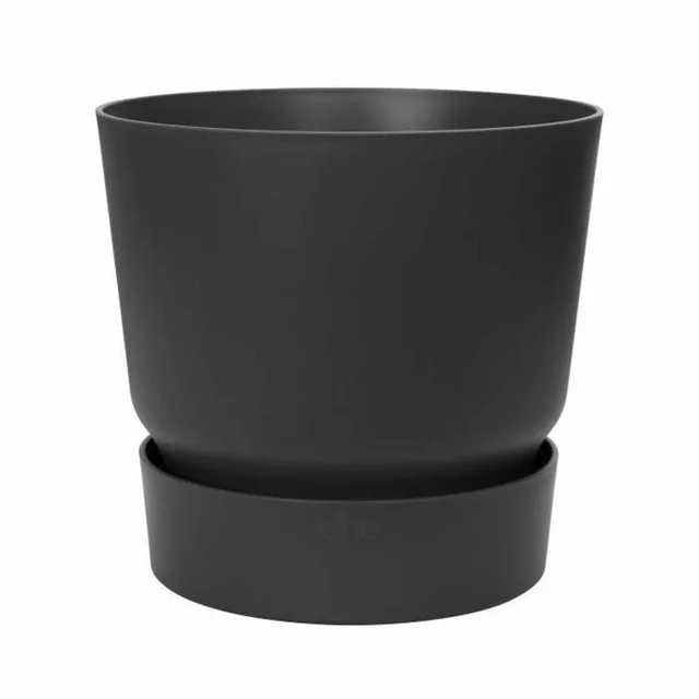 Elho Flower Pot Black Plastic Round Modern Ø 47 cm