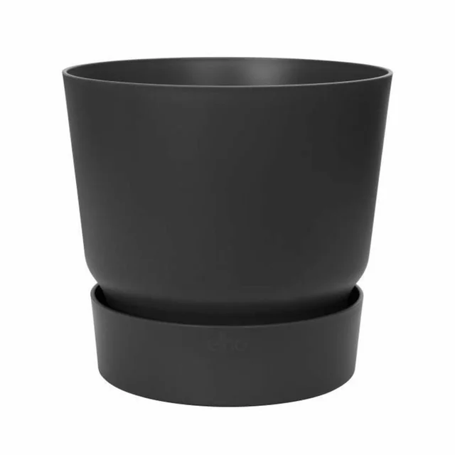 Elho Vaso da Fiori Nero Plastica Tondo Moderno Ø 47 cm