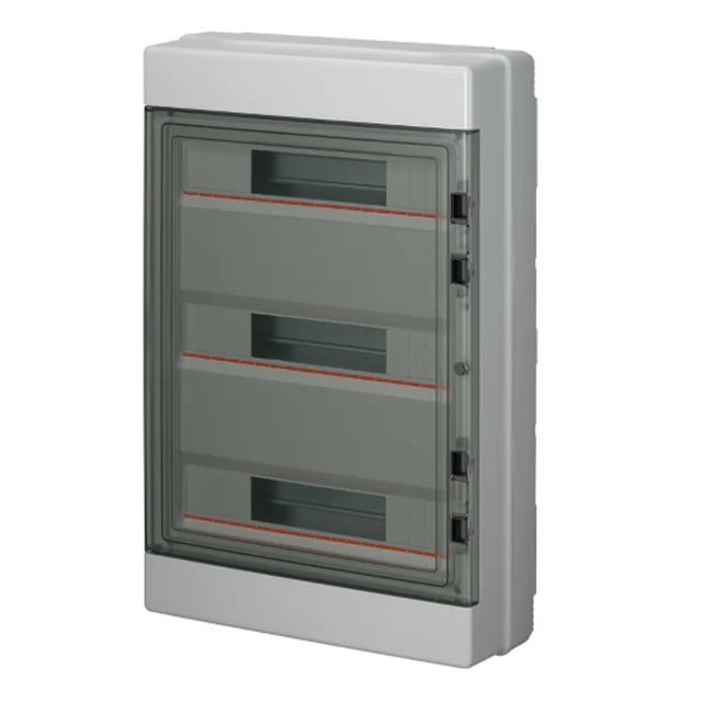 Elpanel applicerad Elettrocanali 54 moduler IP65 IK08 med transparent dörr