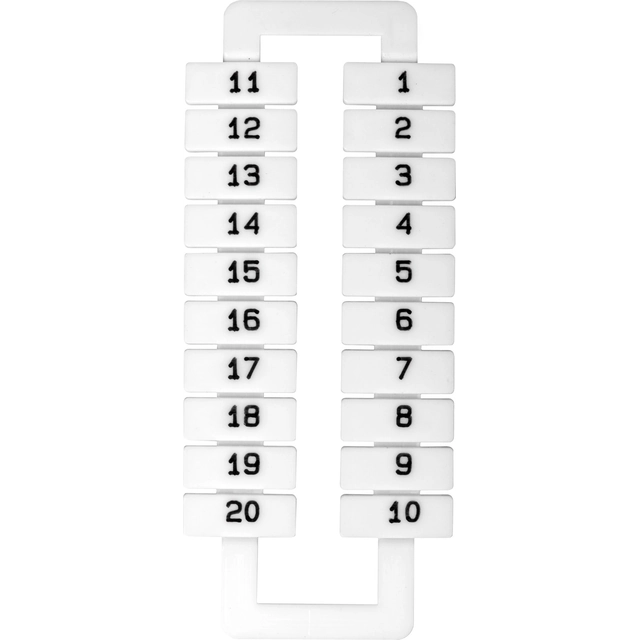 EM Groepsmarkering voor klemmenblokken 2,5-70mm2 /1-20/ wit 20szt. (43192)