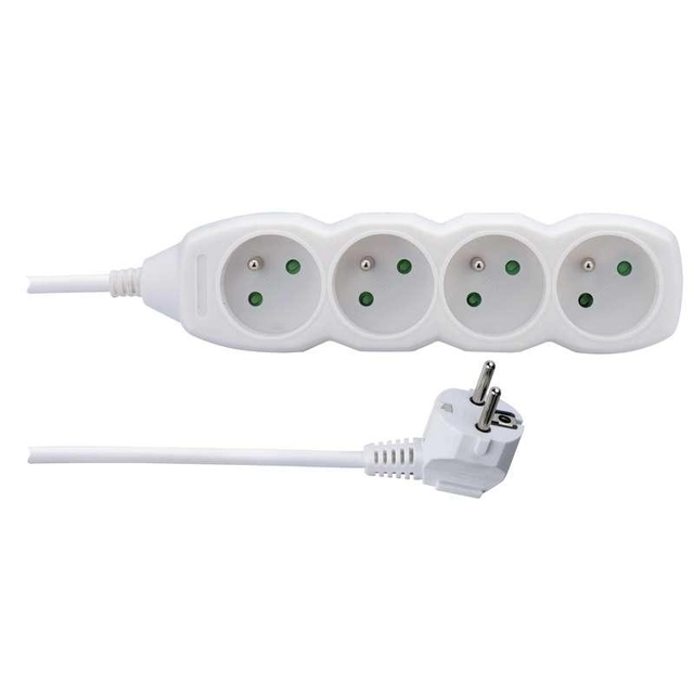 Emos Extension cable 1,5 m / 4 socket / white / PVC / 1 mm2 P0411