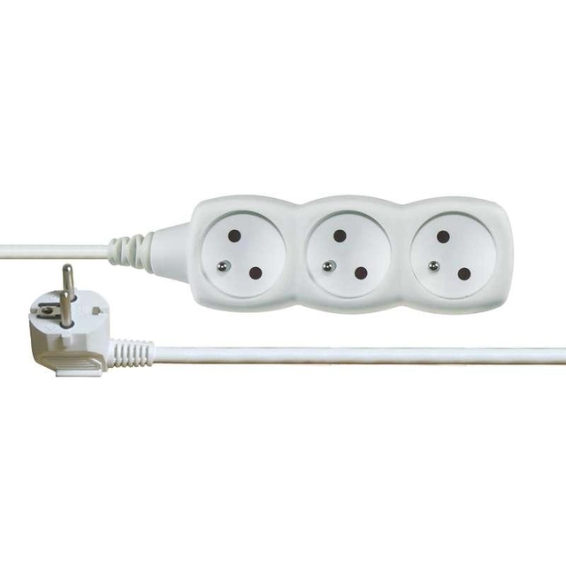 Emos Extension cable 7 m / 3 socket / white / PVC / 1 mm2 P0317