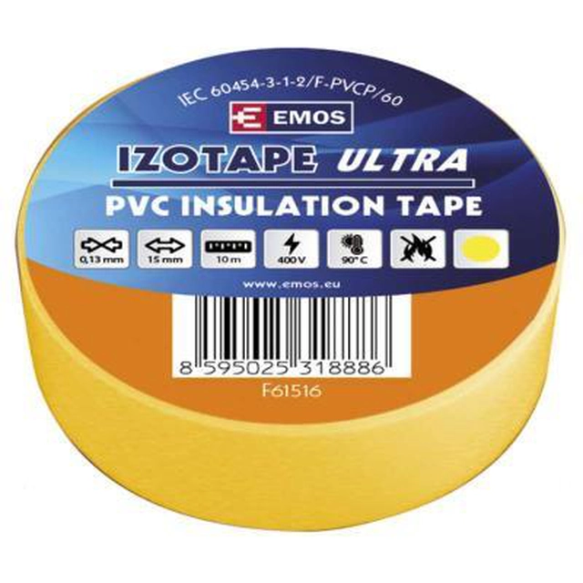 Emos Insulating tape PVC 15mm / 10m yellow 1ks F61516-ks