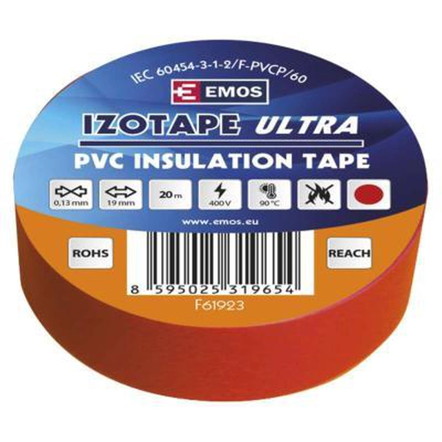 Emos Insulating tape PVC 19mm / 20m red 1ks F61923-ks