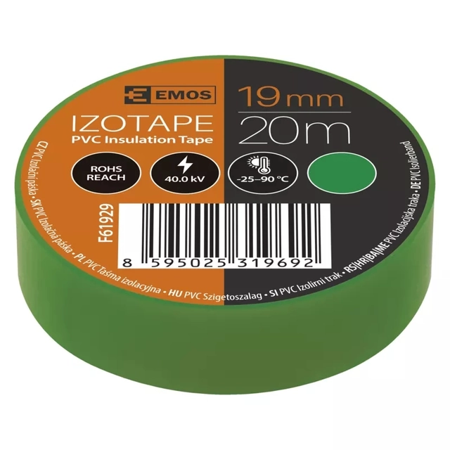 EMOS INSULATION TAPE PVC 19/20 GREEN