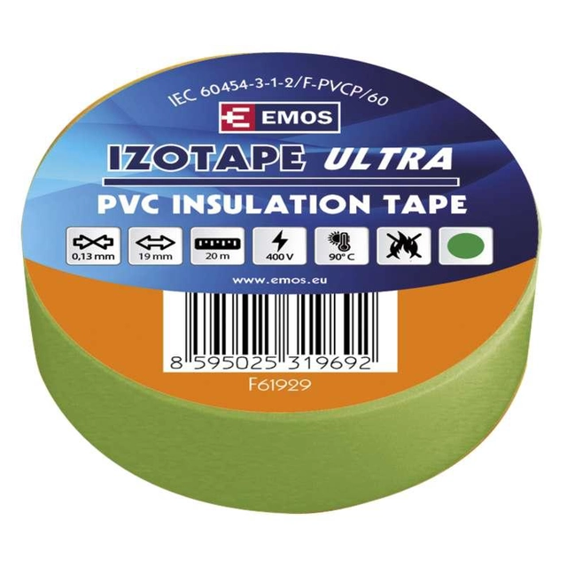 Emos Insulation tape PVC 19mm / 20m green F61929