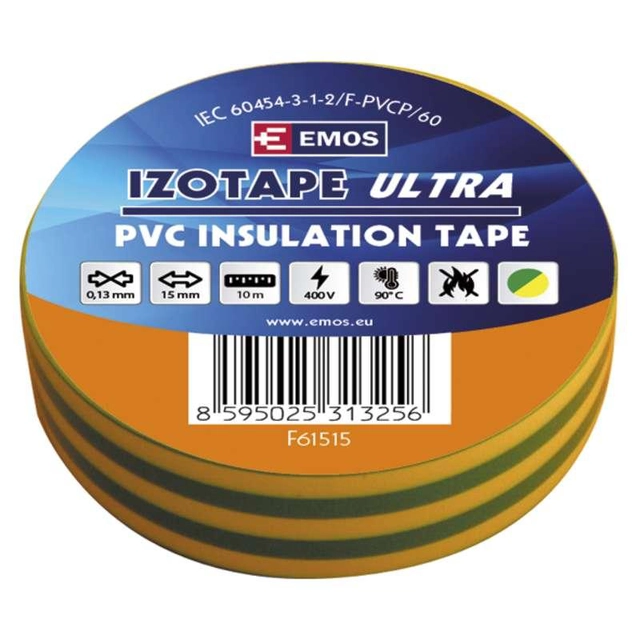 Emos Isolierband PVC 15mm / 10m grün-gelb F61515