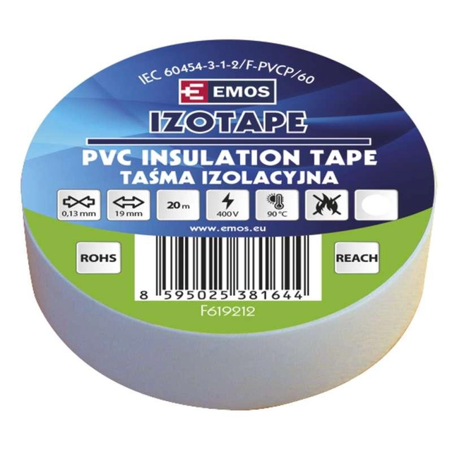 Emos Izolační páska PVC 19mm / 20m bílá F61921