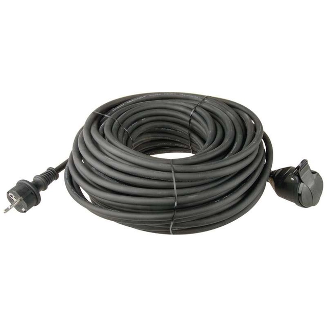Emos Outdoor extension cable 10 m / 1 socket / black / rubber-neoprene / 230 V / 1,5 mm2 P01710