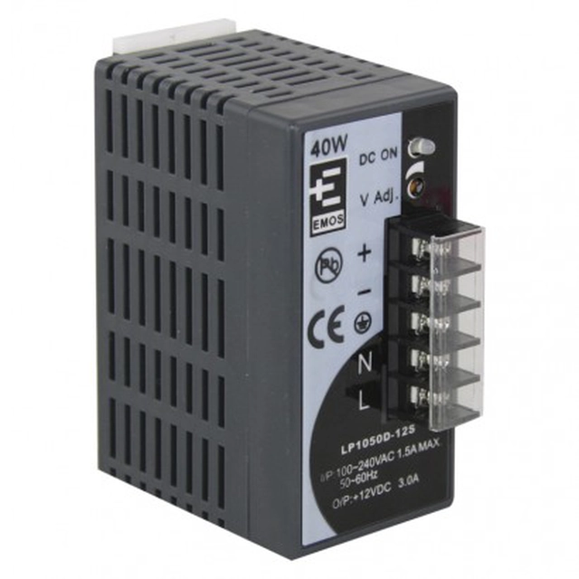 EMOS Power supply for CCTV 12VDC / 3A. installation DIN 3070000001