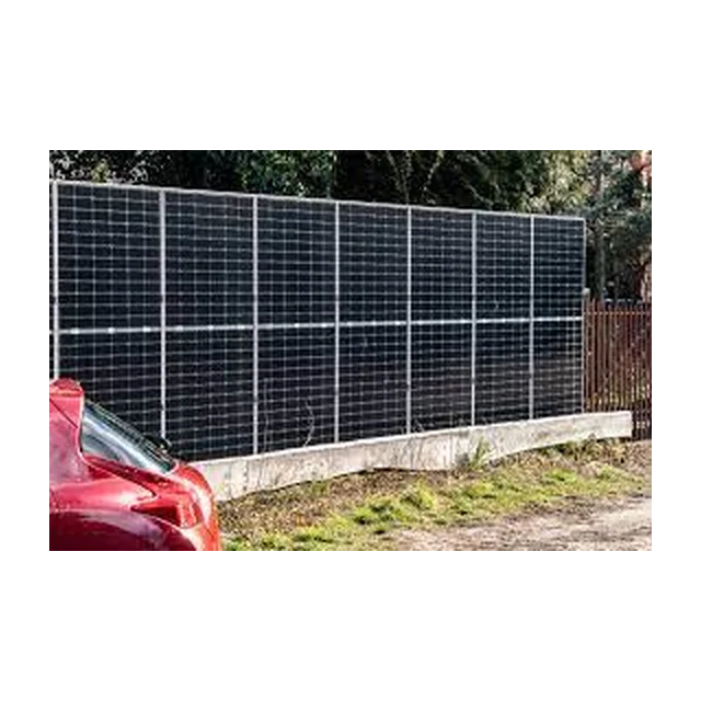 En uppsättning element för att göra ett staket av 2 paneler, vertikal installation, paneler med en tjocklek på 35mm
