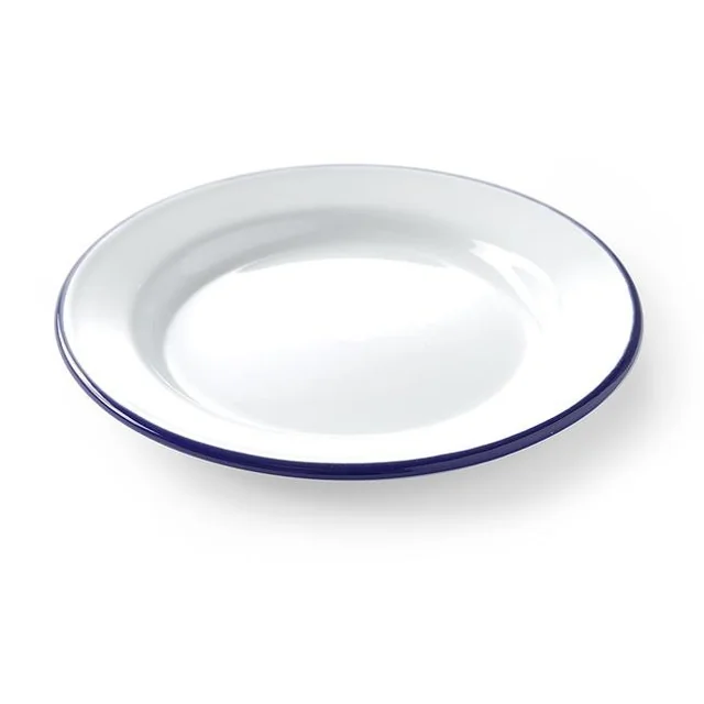 Enameled shallow plate, diameter 240 mm