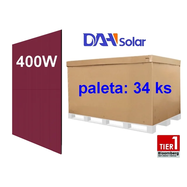 Έγχρωμη φωτοβολταϊκή μονάδα DAH Solar DHN-54R20/FS(CB)-400W