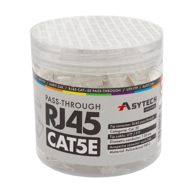 Enchufe RJ-45 UTP Cat.5e EZ Passthrough (100 piezas) RJ45-CAT5-EZ-JAR