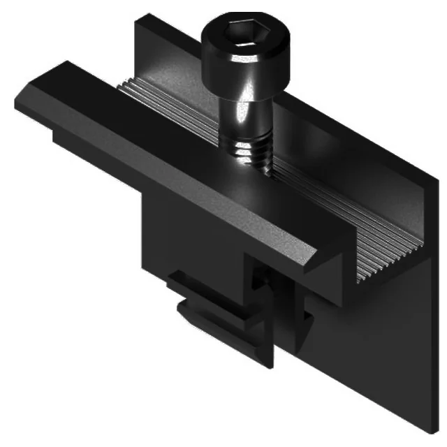 End clamp with click fastening