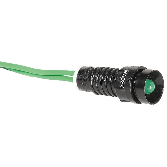 Ενδεικτική λυχνία LED D=5mm πράσινος230V AC LS LED 5 σολ230AC