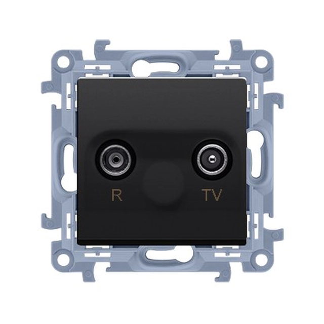 Endeligt R-TV-antennestik, adskilt (modul), 1x input: 5-862 MHz, mat sort, SIMON10