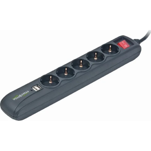 Energenie power strip 5 sockets 1.5 m black (SPG5-U2-5)