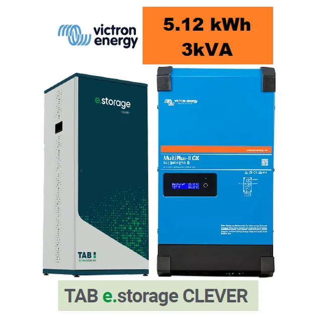 Energiasalvesti TAB CLEVER 3kVA/5.12 kWh SEES/VÄLJAS GRID VALMIS SÜSTEEM KODU JA ETTEVÕTETE KASUTAMISEKS