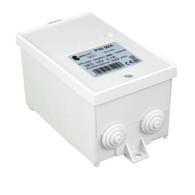 Enfaset PVS transformer 50 230/12V IP54 lukket med beskyttelse