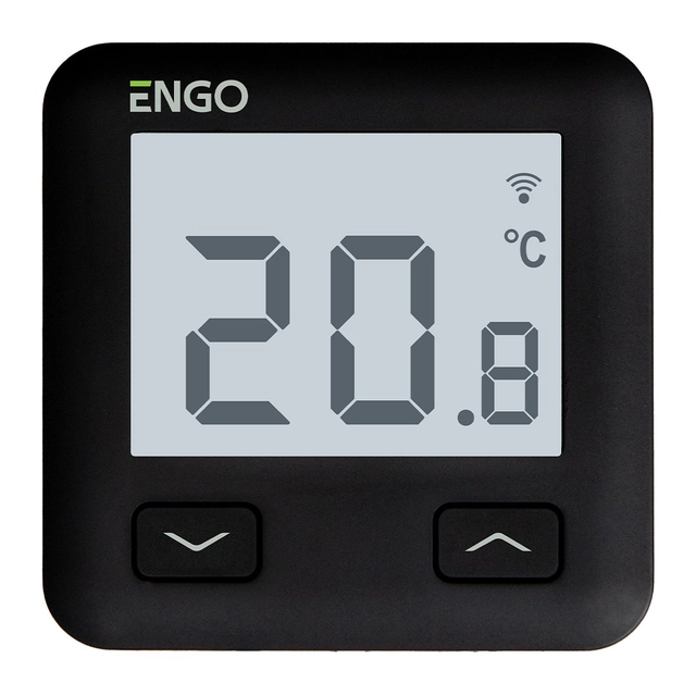 ENGO bezvadu temperatūras regulators E10B230WIFI 230V iknedēļas zemiekārtas melns internets