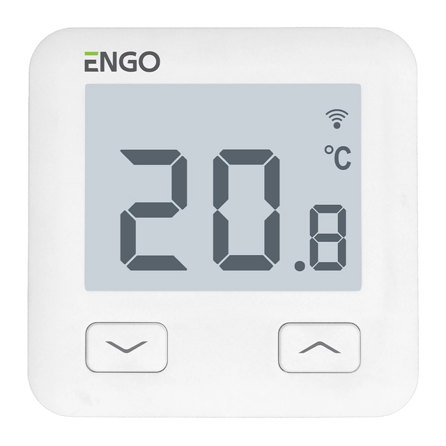 ENGO juhtmevaba temperatuuri regulaator E10W230WIFI 230V iganädalane süvistatav valge Internet