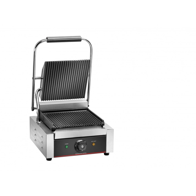 Enkele contactgrill 225x230 gegroefde plaat PG25R | Amitek