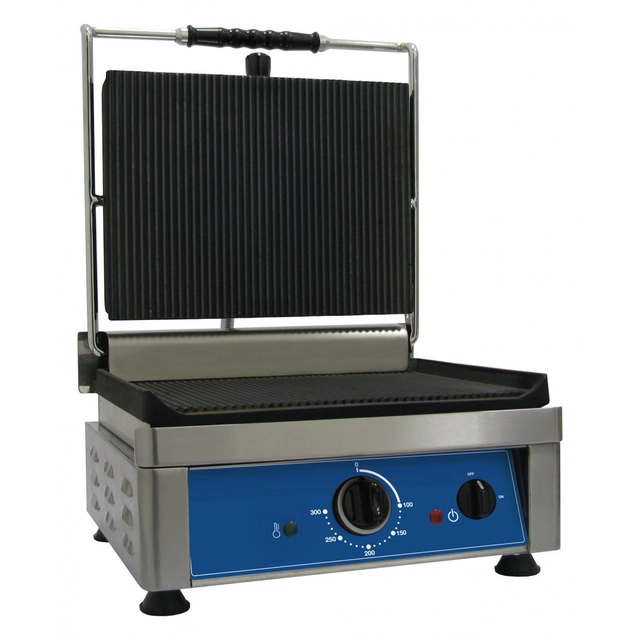 Enkele contactgrill 360x270 gegroefde plaat PG37R | Amitek