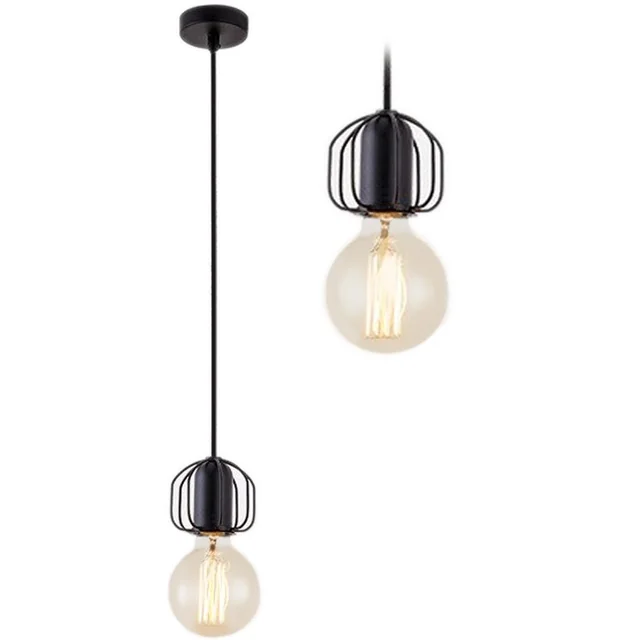 Enkele Loft Hangende Plafondlamp APP591-1CP Zwart