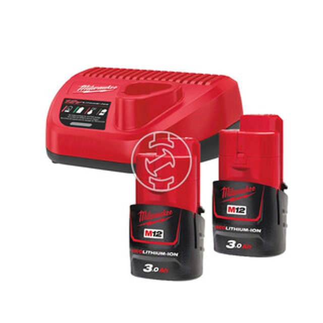 Ensemble batterie et chargeur Milwaukee M12NRG-302 12 V | 3 Ah