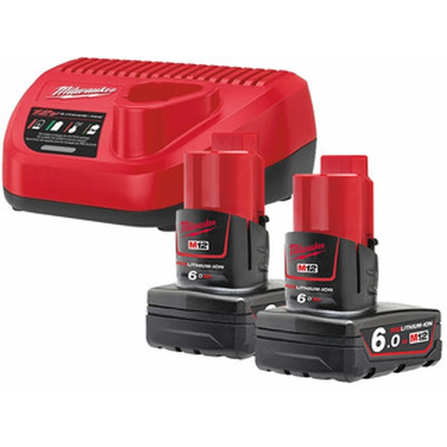 Ensemble batterie et chargeur Milwaukee M12NRG-602 12 V | 6 Ah