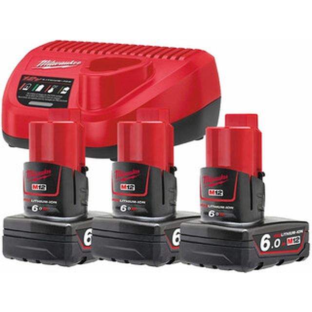 Ensemble batterie et chargeur Milwaukee M12NRG-603 12 V | 6 Ah