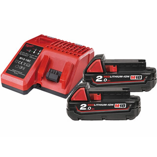 Ensemble batterie et chargeur Milwaukee M18NRG-202 18 V | 2 Ah