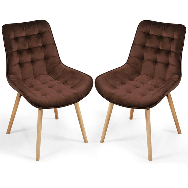 Ensemble de chaises de salle à manger, marron, 2 pcs