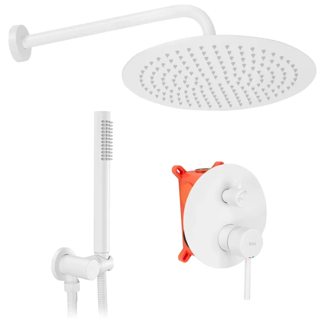 Ensemble de douche à encastrer blanc Rea Lungo + BOX - En plus 5% de réduction avec le code REA5