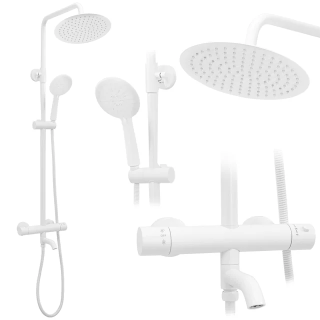 Ensemble de douche Rea Lungo blanc avec thermostat