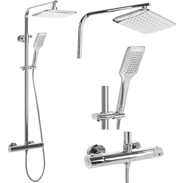 Ensemble de douche REA Tom Chrome avec thermostat