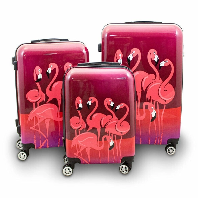 Ensemble de valises de voyage 3 Pièces Berwin Flamingo Valises Polycarbonate XL+L+M