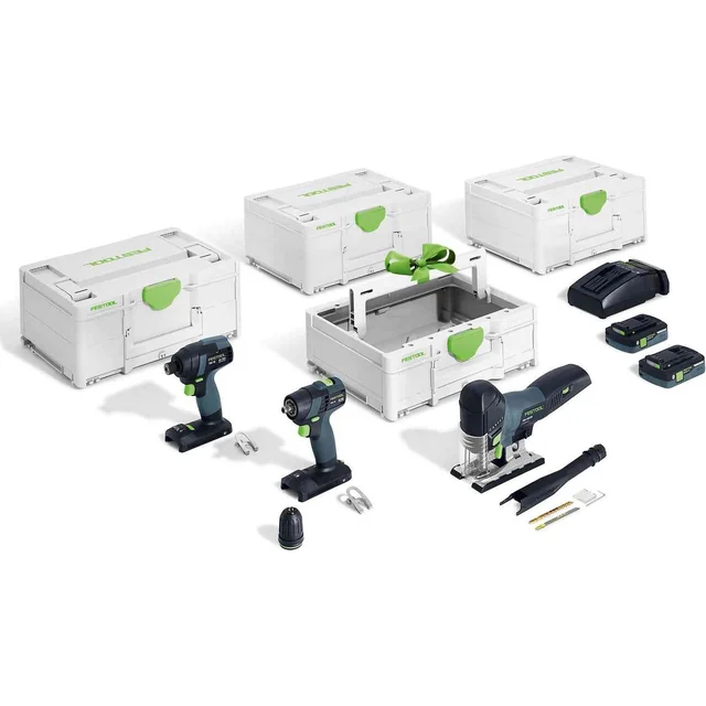 Ensemble d'outils électriques Festool Ensemble combiné sans fil - Assemblage TID 18/TXS 18/PSC 420/TB M 137 (578026)