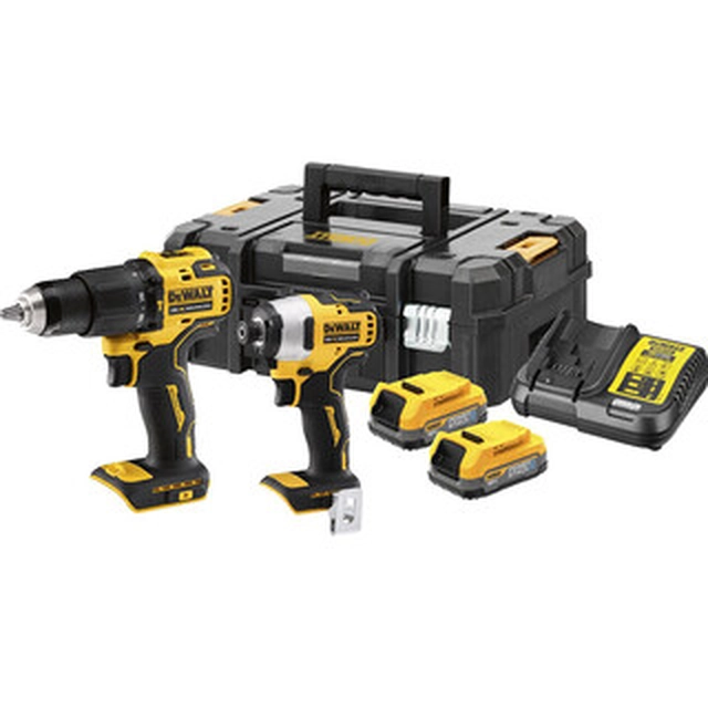 Ensemble machine DeWalt DCK2062E2T-QW dans un coffret TSTAK