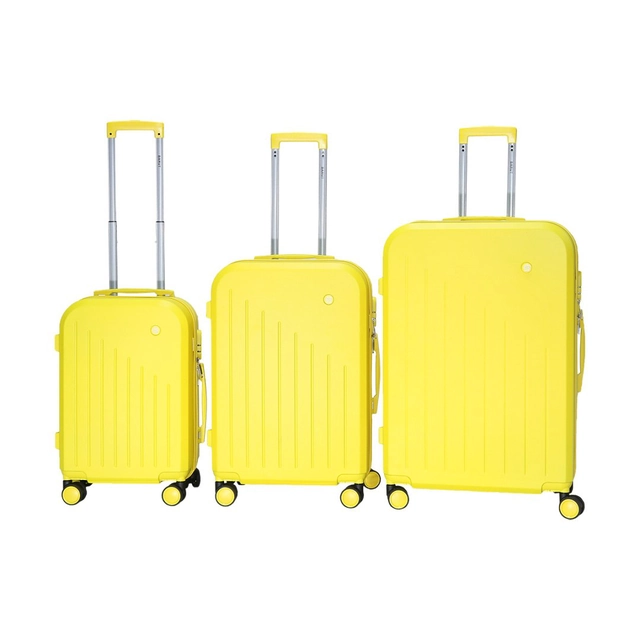 Ensemble valise à roulettes XL+L+M Jaune Barut ABS Solid