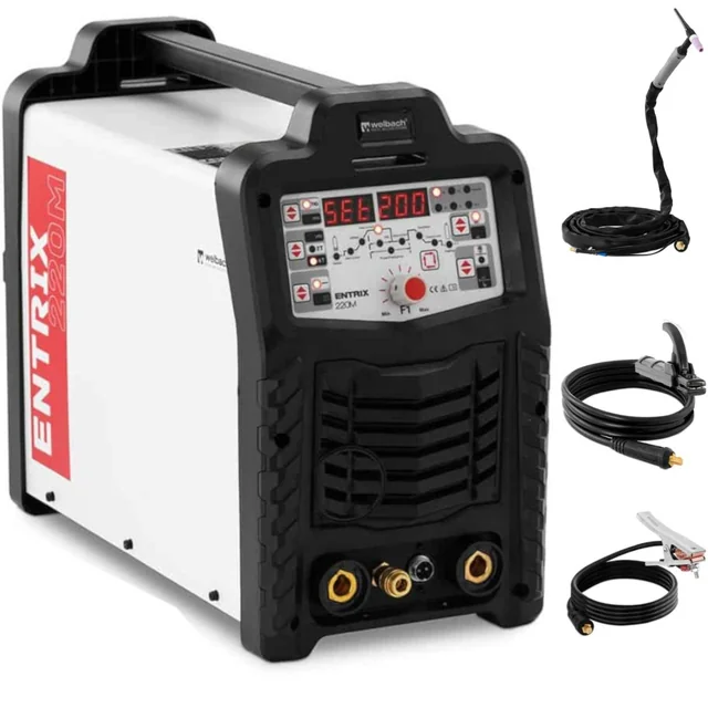 ENTRIX TIG HF AC/DC Puls MMA digital svetsmaskin för aluminium 200A 230V