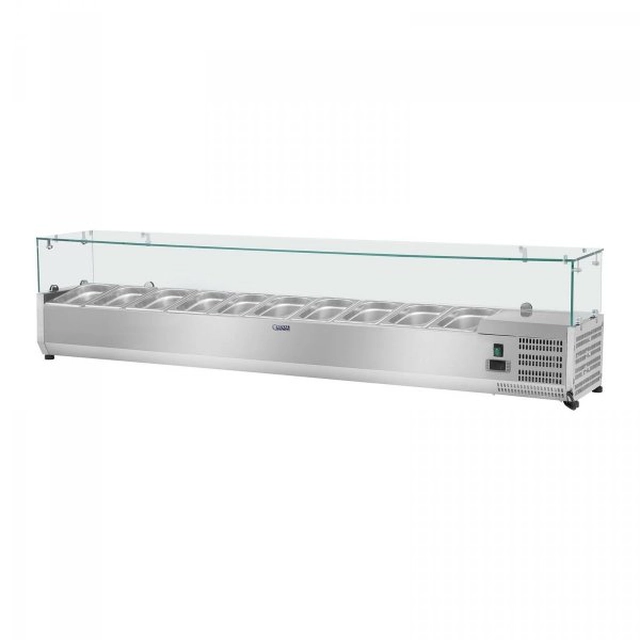 Επέκταση ψύξης - 10 x GN 1/4 - 200 x 33 cm - γυάλινο κάλυμμα ROYAL CATERING 10010930 RCKV-200/33-10