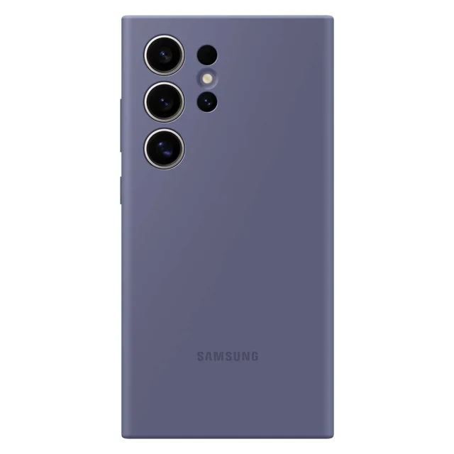 Eredeti szilikon tok Samsung Galaxy S24 Ultra szilikon tokhoz, lila