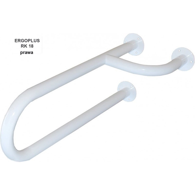 Ergoplus handrail 60 cm for the washbasin, fixed, right version, powder coated, white