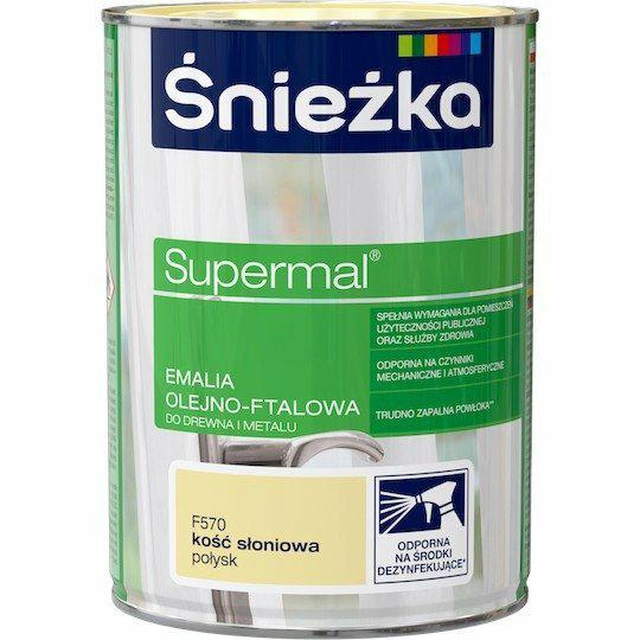 Esmalte óleo-ftálico Śnieżka Supermal marfim 10L