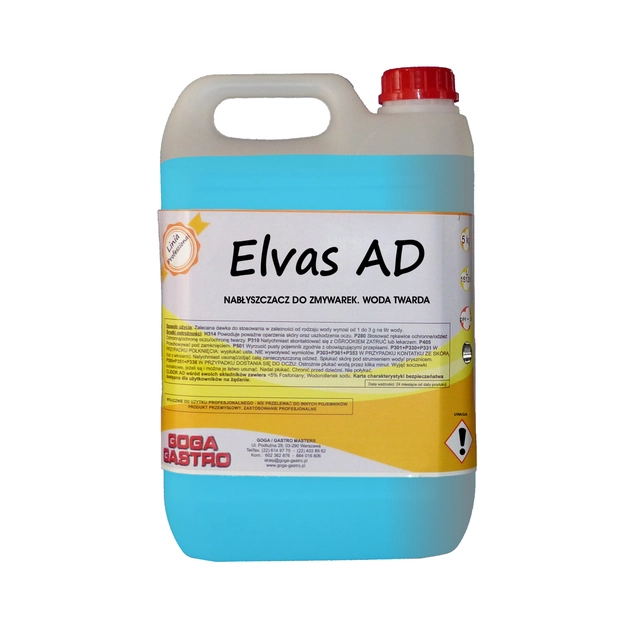 ESPAÑOL Abrillantador 5kg para lavavajillas de hostelería FILLER ELVAS AD